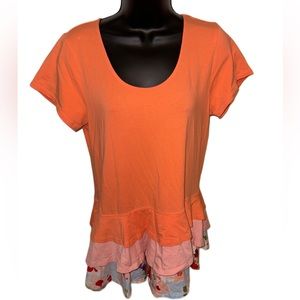 Matilda Jane Peplum Coral Weekend Frill Floral Top